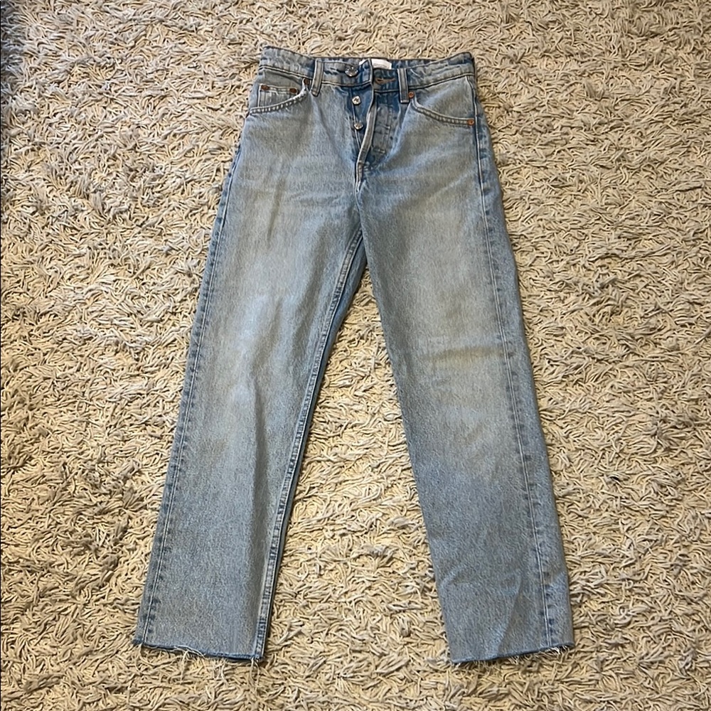 Zara Blue Straight Jeans Classic Denim